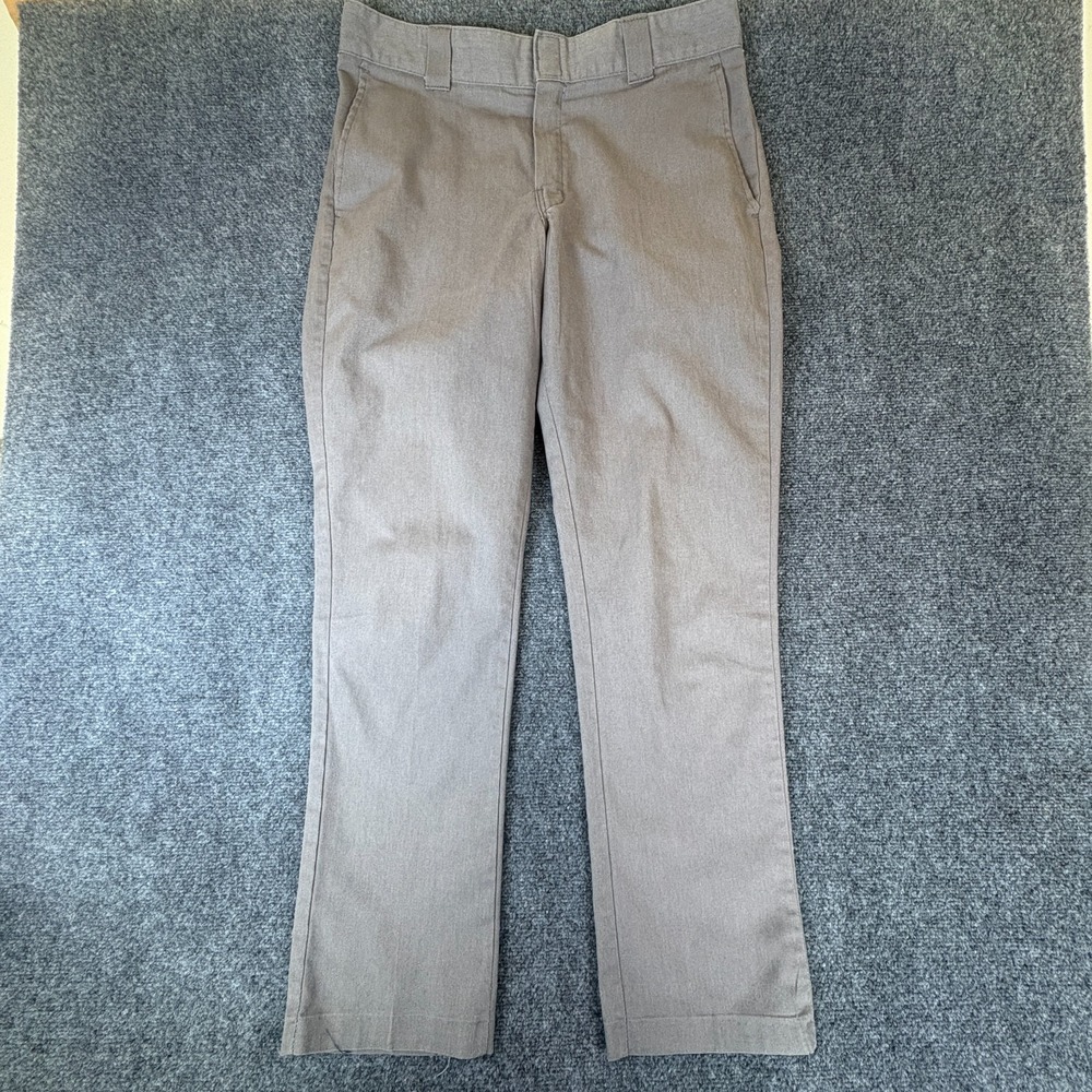 Dickies Flex Pants Mens 32x31 Gray Pockets Casual Low Rise Slim Tapered Leg